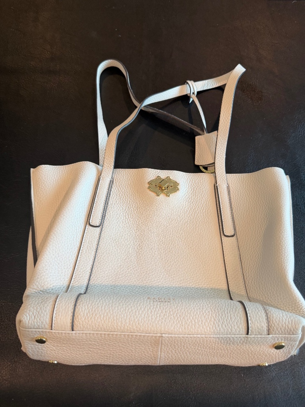 RADLEY London Museum Street - Medium Ziptop Tote White with Pink Lining New